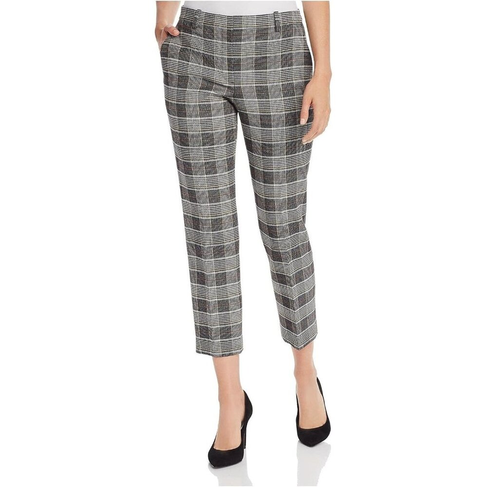 NWT THEORY Tailor Trouser C in Tawny Multi City Plaid Crop Pants 8 $345